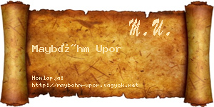 Mayböhm Upor névjegykártya
